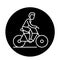 Cycling trip black icon, vector sign on isolated background. Cycling trip concept symbol, illustration