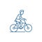Cycling trip line icon concept. Cycling trip flat  vector symbol, sign, outline illustration.