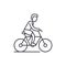 Cycling trip line icon concept. Cycling trip vector linear illustration, symbol, sign