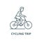 Cycling trip vector line icon, linear concept, outline sign, symbol