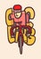 cycling typography and cyclist. abstract style. cycling vector illustration