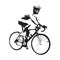 Cycling, vector isolated cyclist