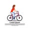Cycling woman character personage female template for design sport and animation on white background full length copy