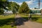 Cyclist along the Lachine Canal in Montreal, Canada