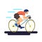 The cyclist. Bicycle sportsman in flat with gradient design. Vector illustration.