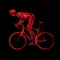 Cyclist in a bike race on black background