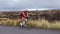 Cyclist biking in Triathlon - male triathlete cycling on triathlon bike