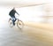 Cyclist in blurred motion