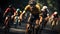 A cyclist competing in a professional race. Generative AI