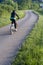 Cyclist on country road