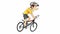 Cyclist at cycle. Sportsman.  Cartoon animation.