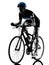 Cyclist cycling riding bicycle woman isolated silhouette