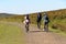 Cyclist on the disused Princetown railway track, Dartmoor, England