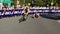 Cyclist falling off his bicycle during triathlon