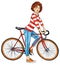 Cyclist girl sport figure sport bike sports steering wheel