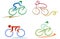 Cyclist icon set
