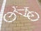 Cyclist icon sign, on the road, cycle symbol, View of bicycle path