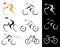 Cyclist - isolated vector icons