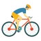 Cyclist Isolated Vector Illustration Icon editable