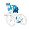 Cyclist line drawing vector bike riding