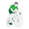 Cyclist line drawing vector bike riding