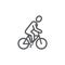 Cyclist line icon on white background