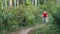 Cyclist Male Biking on Mountain Bike Wearing Protective Face Mask.