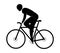 Cyclist.Man riding cycle vector silhouette.