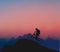 A Cyclist At The Mountaintop, Sunset