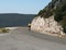 Cyclist on narrow road