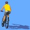 Cyclist riding bike