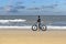 Cyclist at the Scheveningen beach