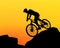 Cyclist silhouette extreme biking