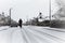 Cyclist in the snow