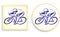 Cyclist on Stamp and Button Set