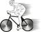 A cyclist striving for victory in motion. Vector illustration