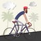 Cyclist stylized vector, road cycling,bicycle vector illustration