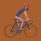 Cyclist stylized vector, road cycling, cycling track, bicycle