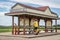 Cyclist touring Katy Trail in Missouri