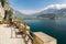 Cyclists admire the panorama from the Ponale trail in Riva del G