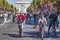 Cyclists on Champs Elysees at Paris car free day