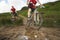 Cyclists On Countryside Track