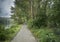 Cyclists on European river path