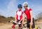 Cyclists looking at a map