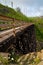 Cyclists on Myra Canyon Trestle 7 Kelowna vertical