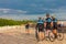 Cyclists are photographed in Castle Hill, Vilnius