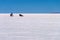 Cyclists in Salar de Uyuni Uyuni salt flats, Potosi Bolivia