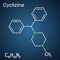 Cyclizine molecule. It is histamine H1 antagonist, is used to treat or prevent motion sickness and nausea. Structural chemical