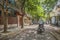 Cyclo on a quiet street in old Hue Vietnam