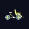 Cyclo taxi RGB color icon for dark theme